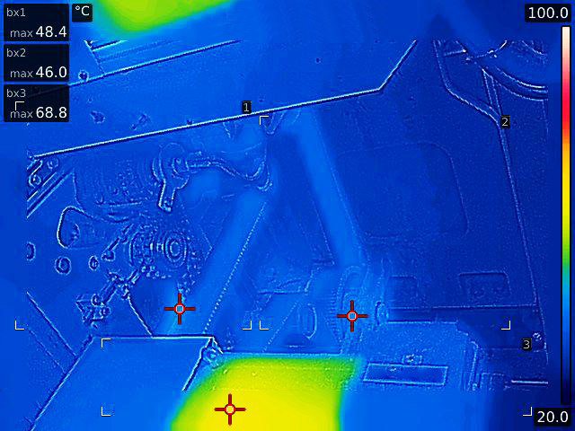 Thermalansicht von Lagern und Motoren